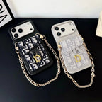 Dior iPhone 17 Pro Max Case with Wallet & 3 Straps – Black Luxury Crossbody Dior Phone Case