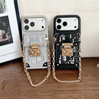 Dior iPhone 17 Pro Max Case with Wallet & 3 Straps – Gray Luxury Crossbody Dior Phone Case
