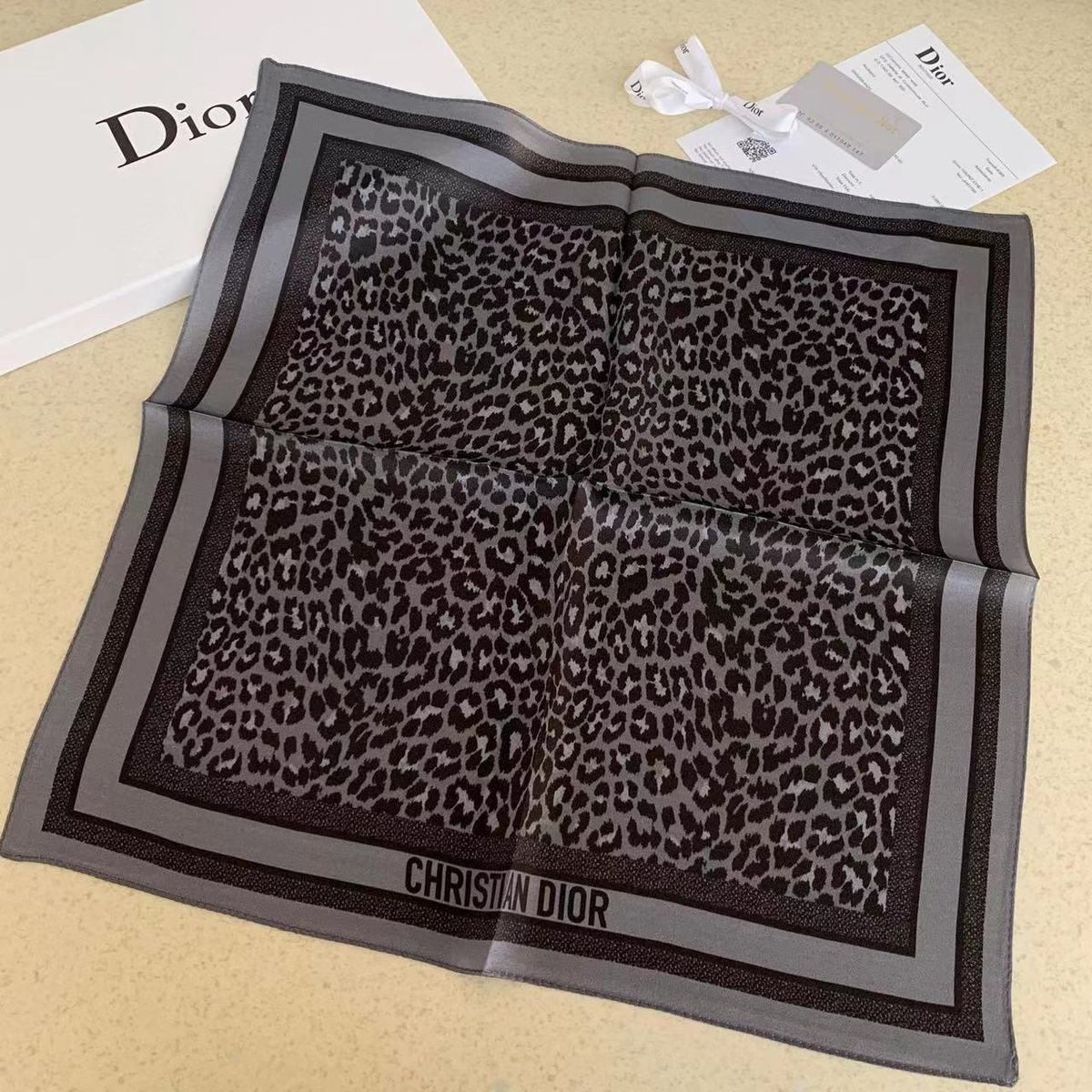 Dior Leopard Print Silk Scarf for Women – product image 3