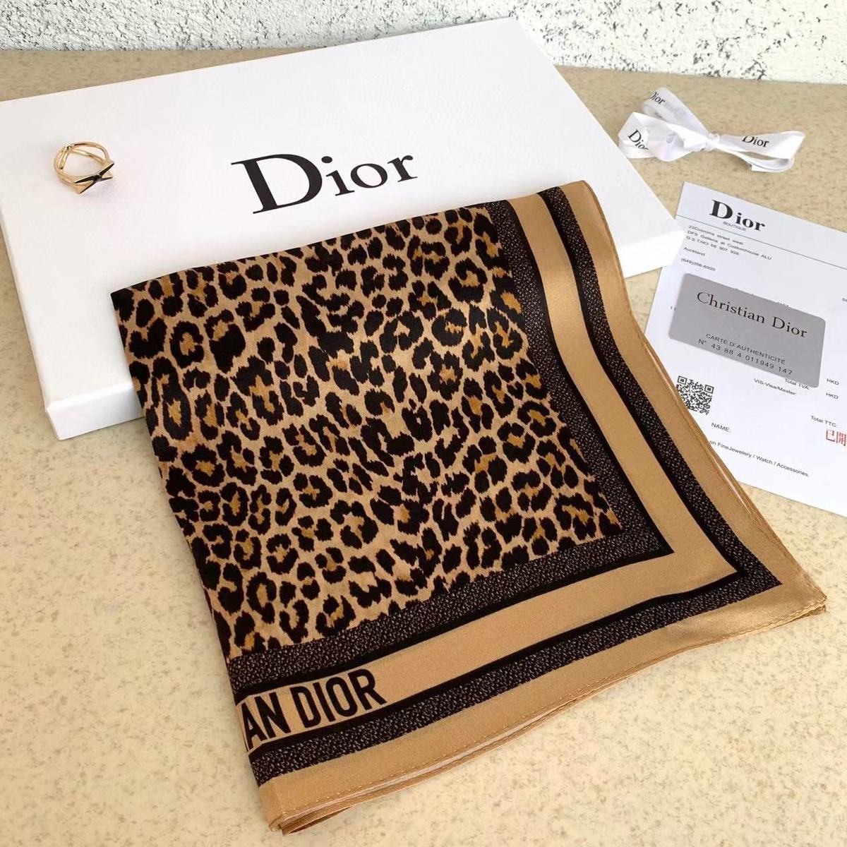 Dior Leopard Print Silk Scarf for Women – product image 6