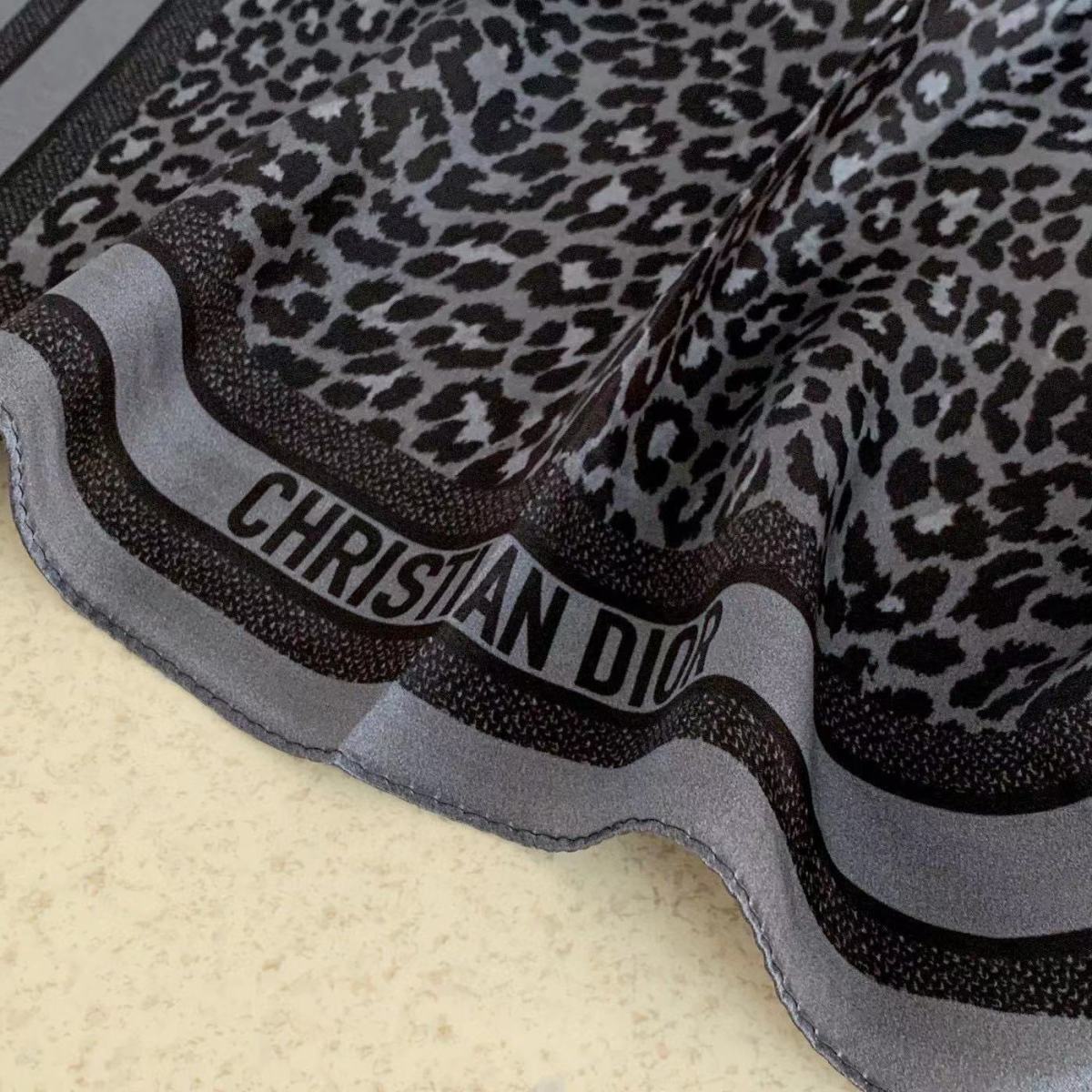 Dior Leopard Print Silk Scarf for Women – product image 9