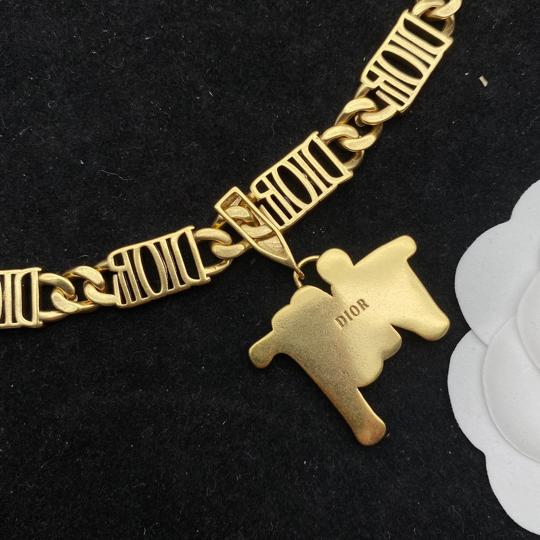 Dior Letter Logo Pendant Necklace – Luxury Designer Jewelry – product image 3