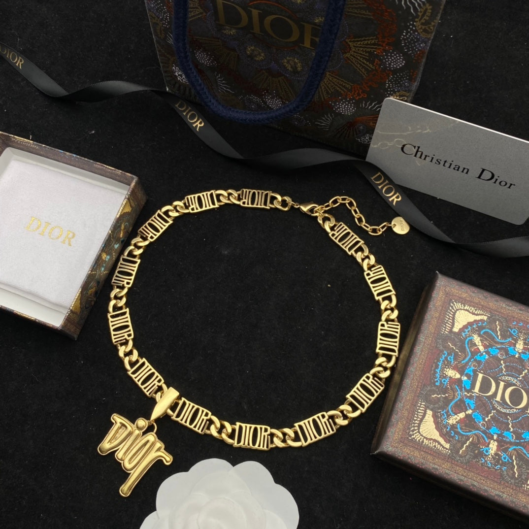 Dior Letter Logo Pendant Necklace – Luxury Designer Jewelry – product image 5