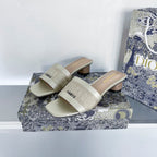 Dior Letters Embroidery Dway Heeled – slippers product image 1