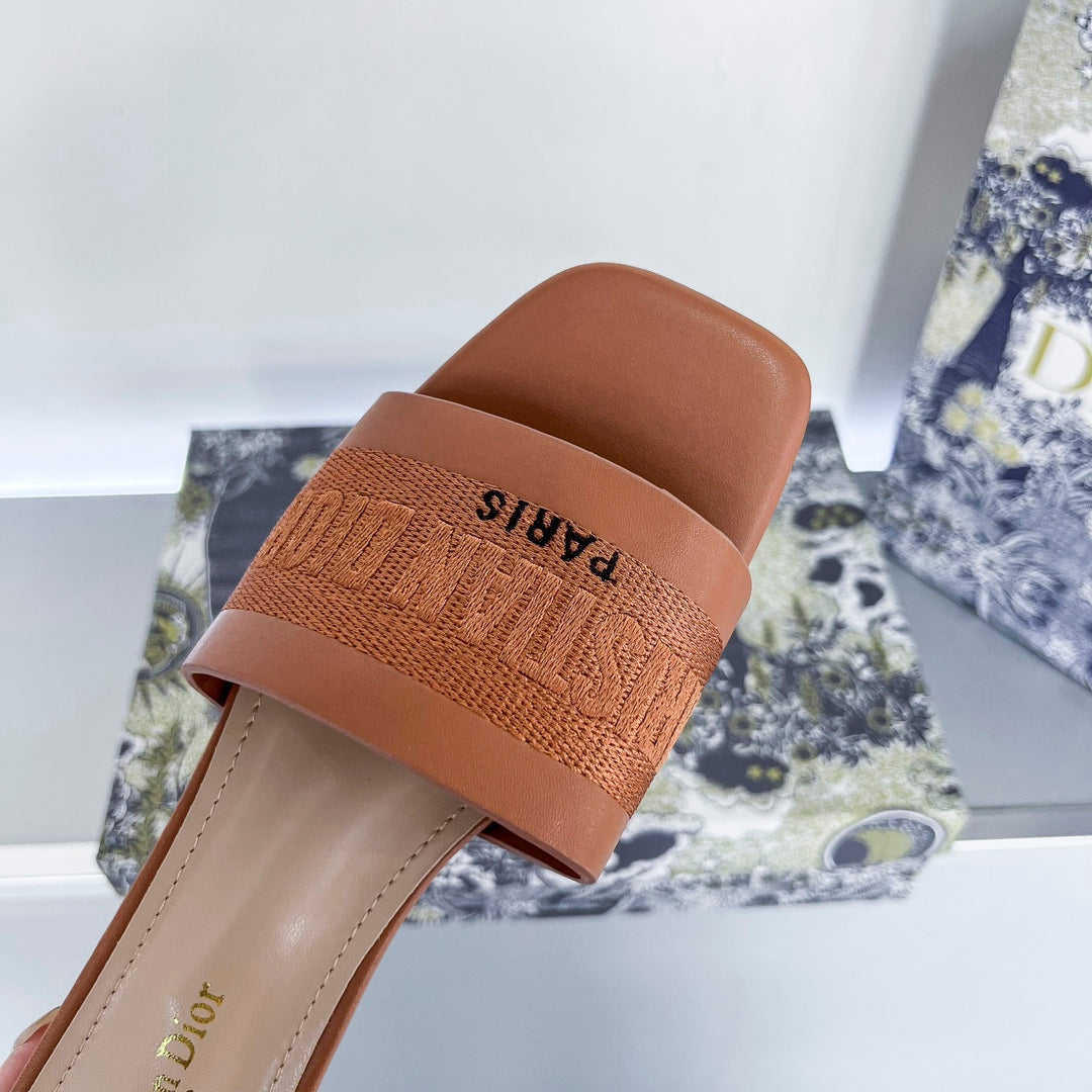 Dior Letters Embroidery Dway Heeled – slippers product image 10