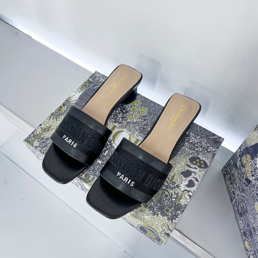 Dior Letters Embroidery Dway Heeled – slippers product image 11