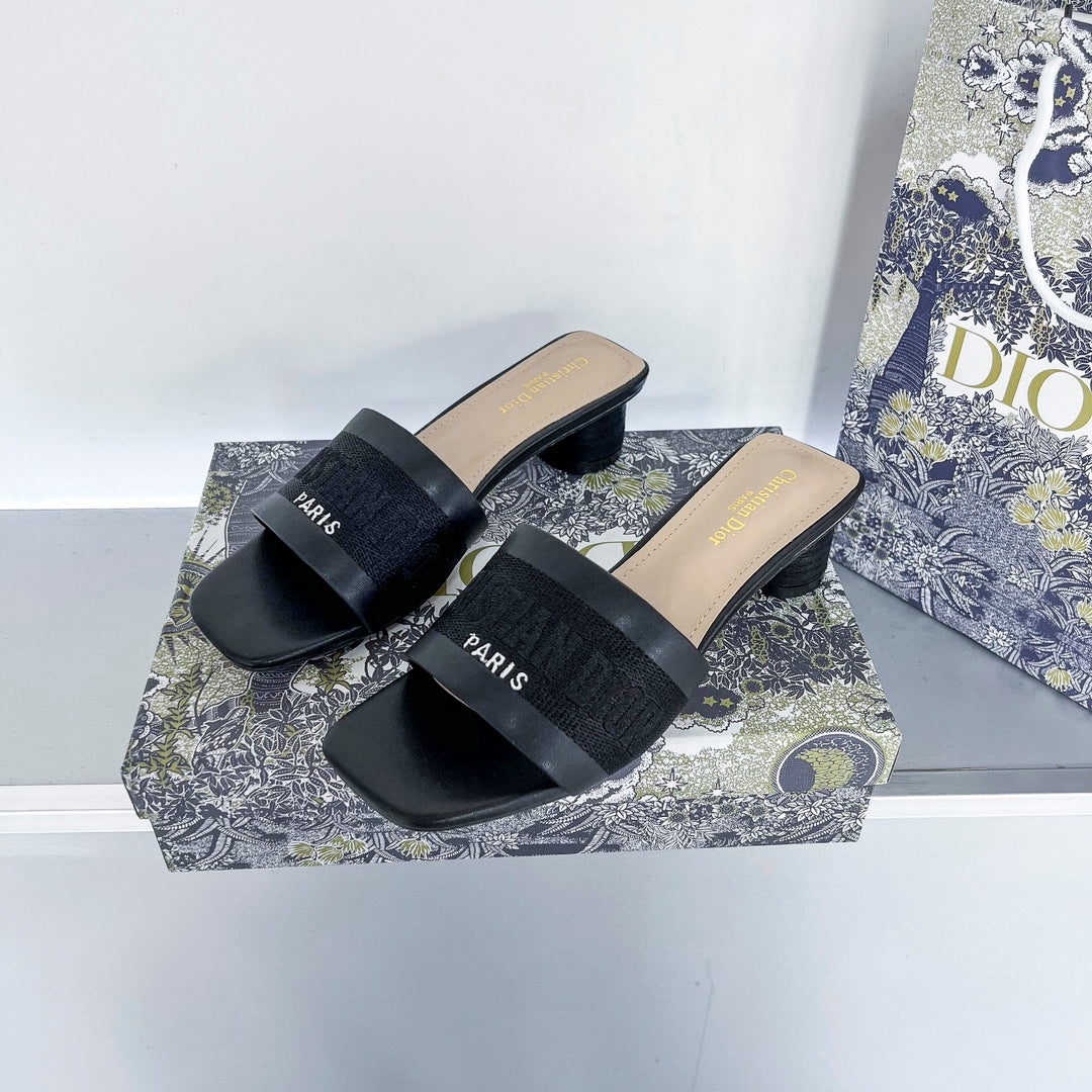 Dior Letters Embroidery Dway Heeled – slippers product image 4