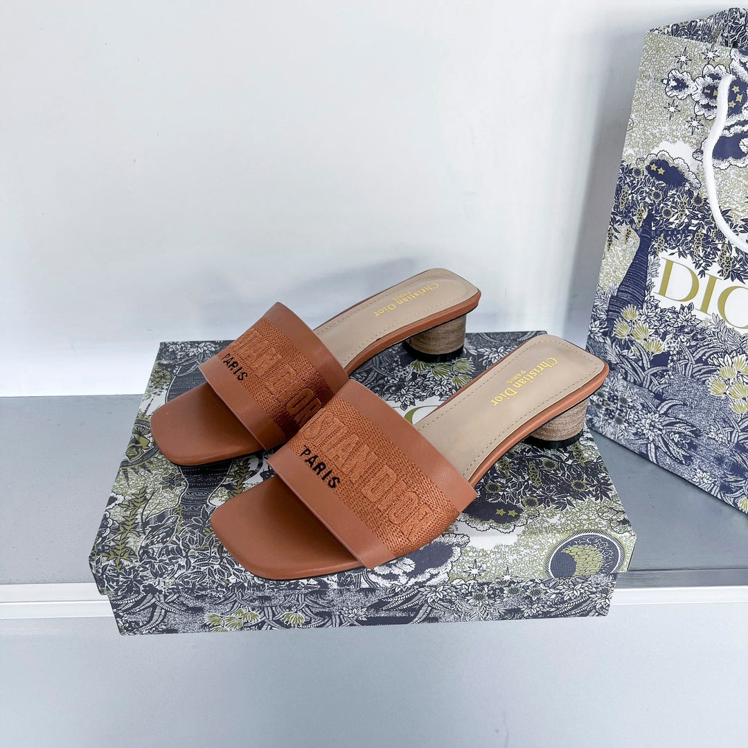 Dior Letters Embroidery Dway Heeled – slippers product image 5