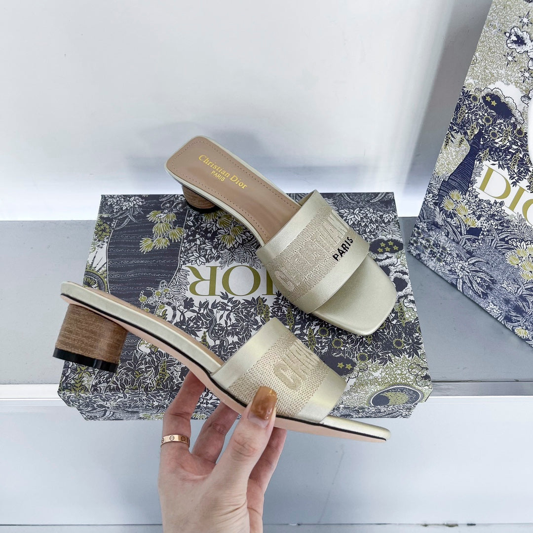 Dior Letters Embroidery Dway Heeled – slippers product image 9