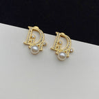 Dior Letters Pearl Earring Necklace Set – Luxury Designer Jewelry – product image 1