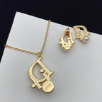 Dior Letters Pearl Earring Necklace Set – Luxury Designer Jewelry – product image 12