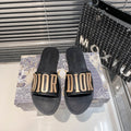Dior Metal Letters Solid Color Flat Slippers – slippers product image 3