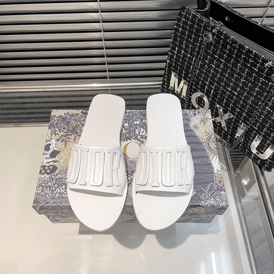Dior Metal Letters Solid Color Flat Slippers – slippers product image 4