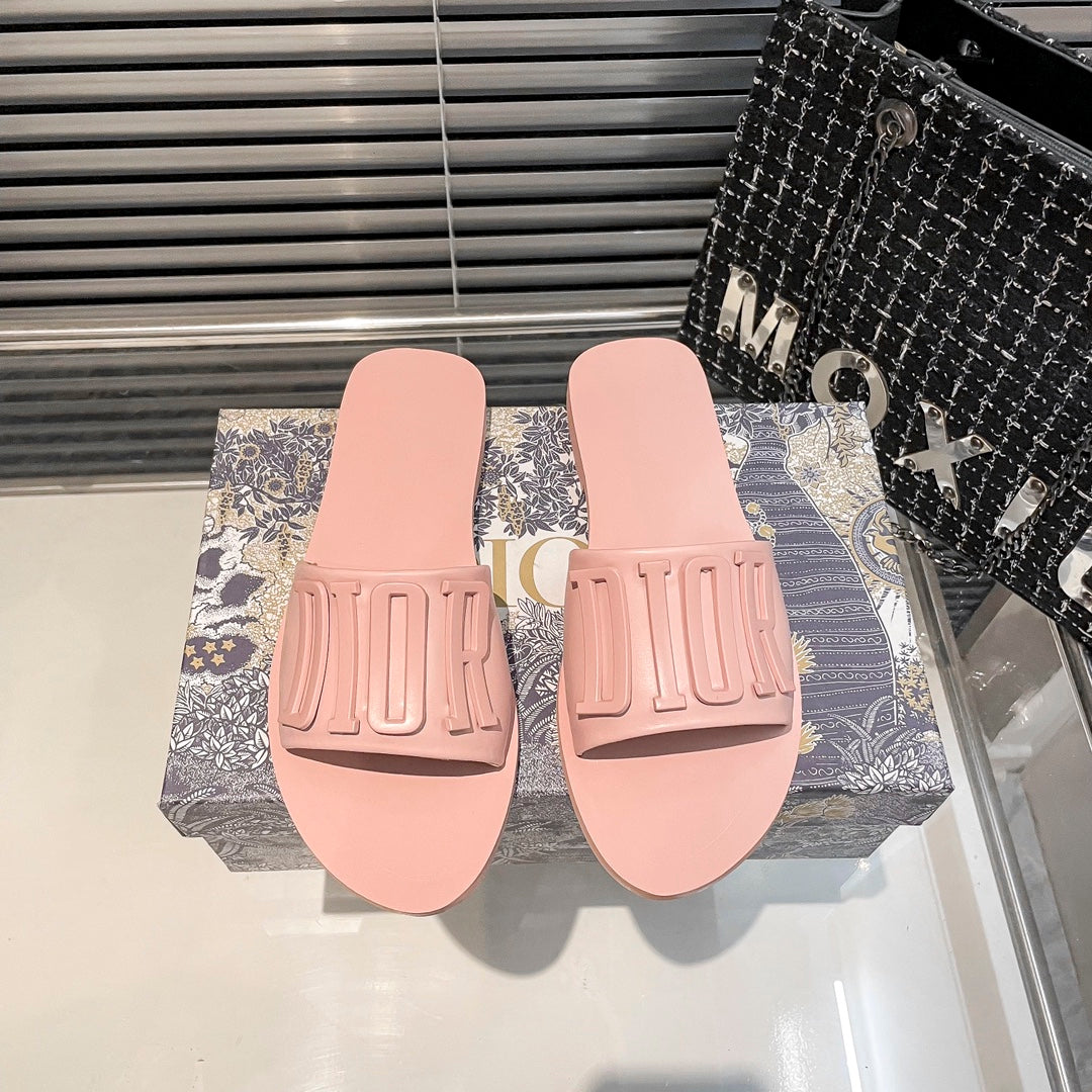 Dior Metal Letters Solid Color Flat Slippers – slippers product image 6