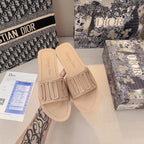 Dior Metal Letters Solid Color Flat Slippers – slippers product image 7