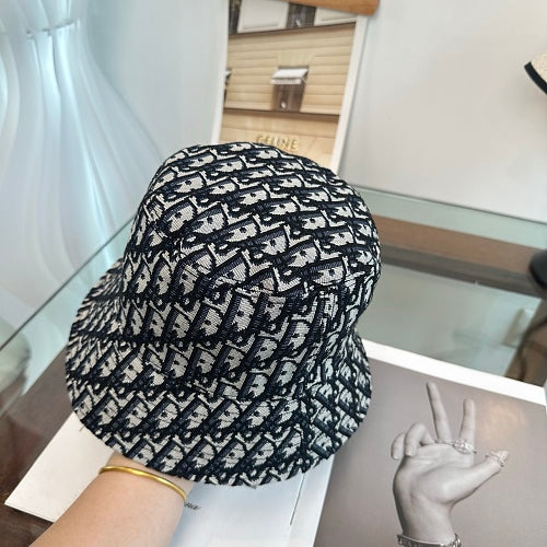 Dior monogram bucket hat in black and blue — product view 1