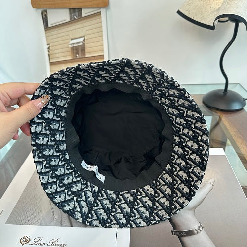 Dior monogram bucket hat in black and blue — product view 3