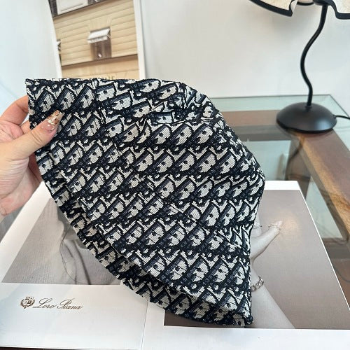 Dior monogram bucket hat in black and blue — product view 4