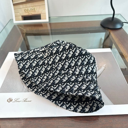 Dior monogram bucket hat in black and blue — product view 5