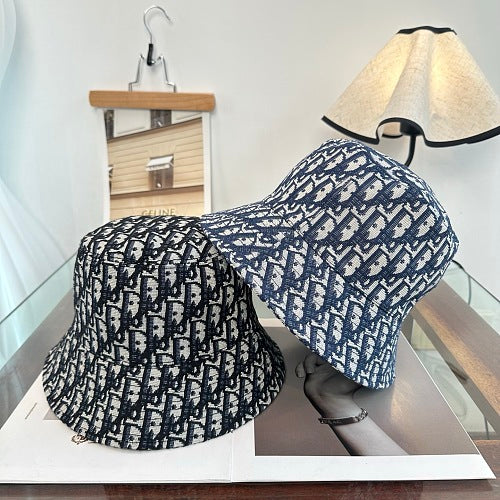 Dior monogram bucket hat in black and blue — product view 6