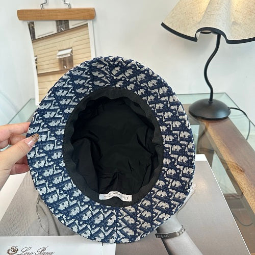 Dior monogram bucket hat in black and blue — product view 8