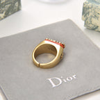 Dior Orange Acrylic Letter Open Ring – Luxury Designer Jewelry – product image 4