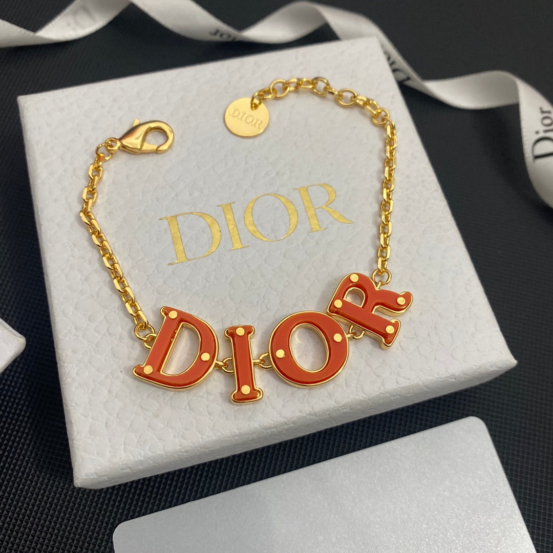 Dior Orange Letter Adjustable Bracelet – Luxury Jewelry – product image 1