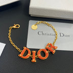Dior Orange Letter Adjustable Bracelet – Luxury Jewelry – product image 2
