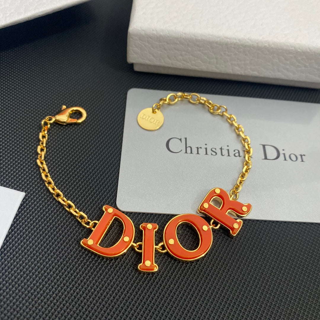 Dior Orange Letter Adjustable Bracelet – Luxury Jewelry – product image 2