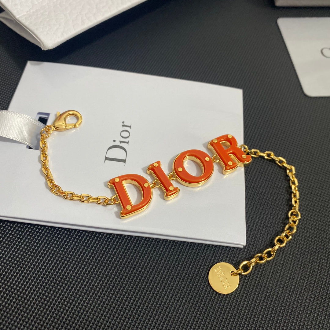 Dior Orange Letter Adjustable Bracelet – Luxury Jewelry – product image 4