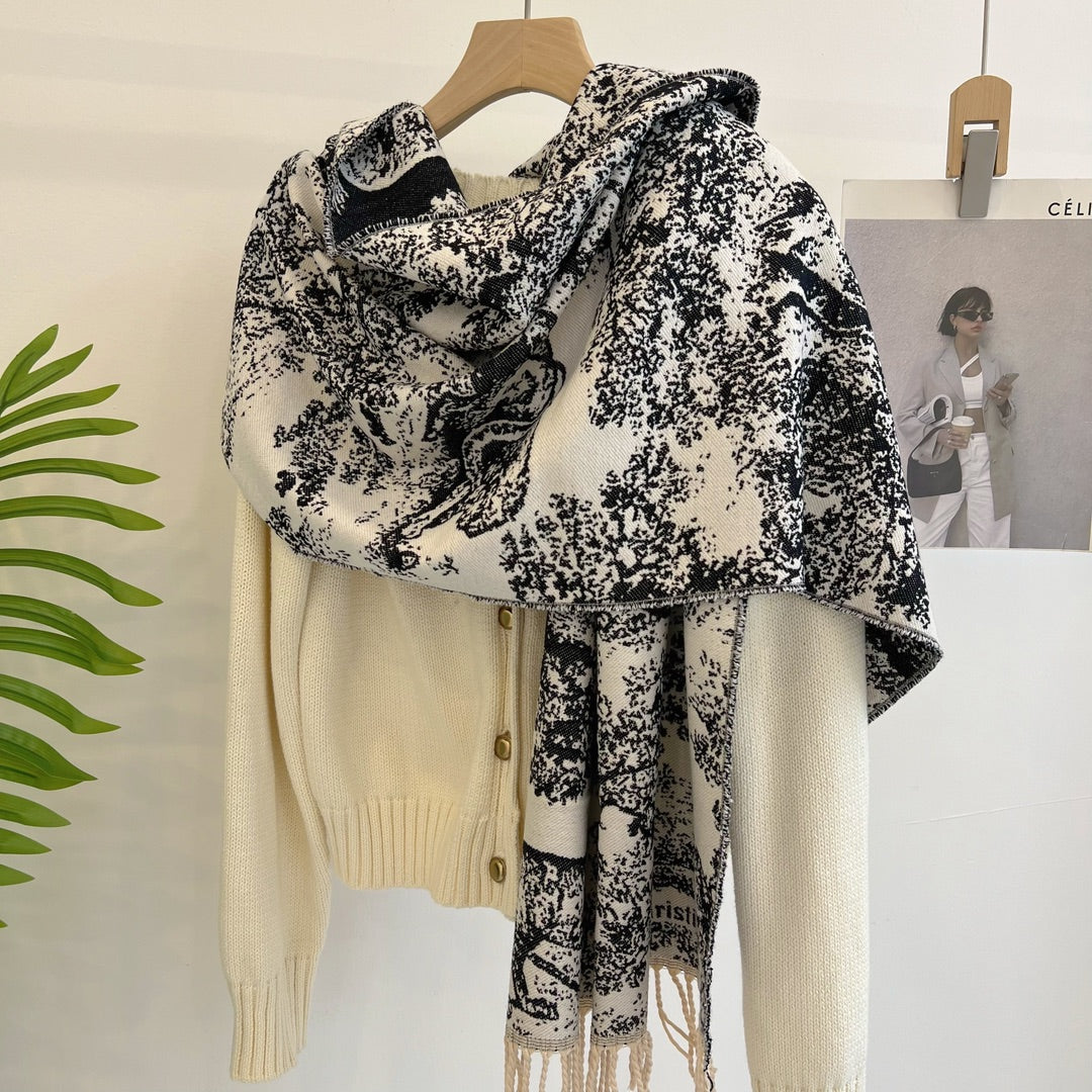 Dior Premium Woven Animal Print Retro Scarf for Women – product image 10