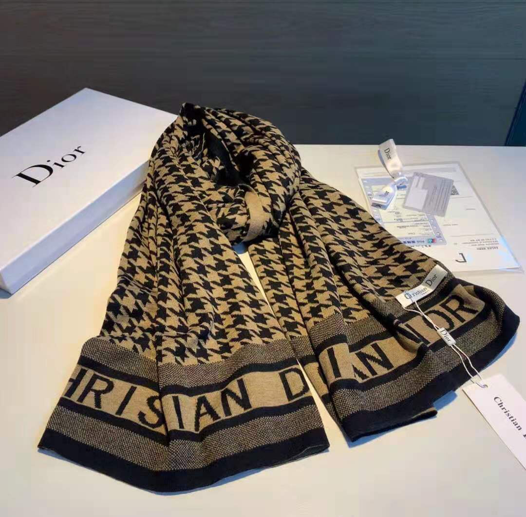 Dior Premium Woven New 2 Colors Houndstooth Scarf for Women – product image 11