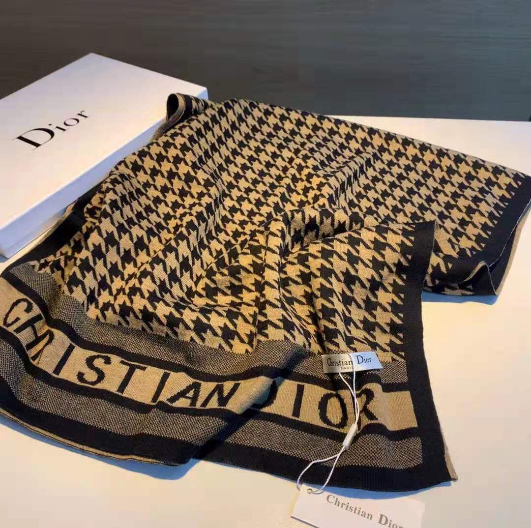 Dior Premium Woven New 2 Colors Houndstooth Scarf for Women – product image 2
