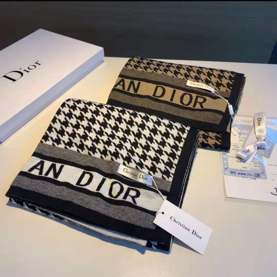 Dior Premium Woven New 2 Colors Houndstooth Scarf for Women – product image 7