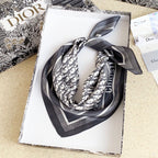 Dior Retro Embossed Square Silk Scarf for Women – product image 11