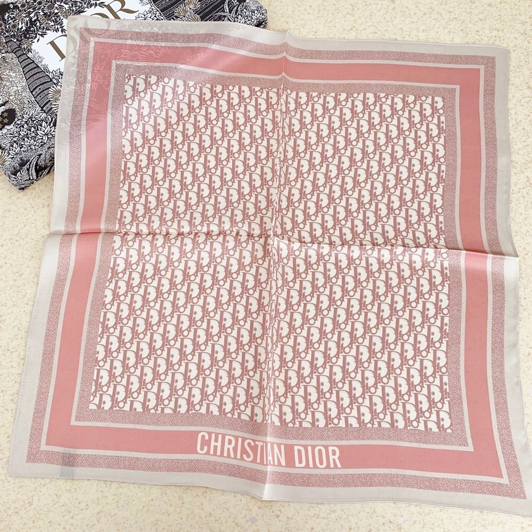 Dior Retro Embossed Square Silk Scarf for Women – product image 6