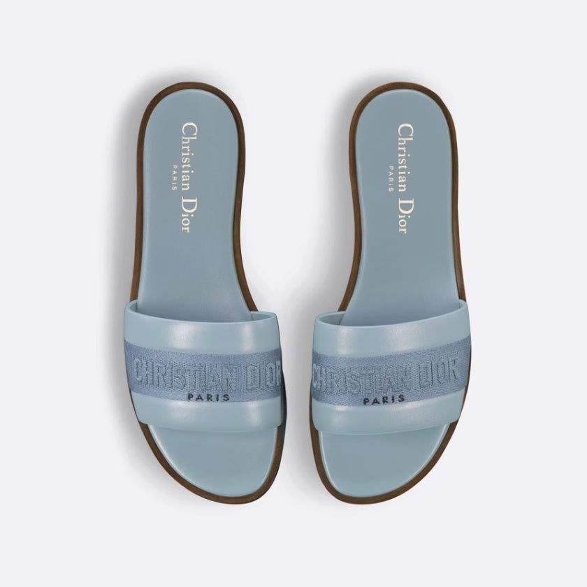 Dior Solid Colors Calfskin and Embroidered Cotton Slippers – slippers product image 19