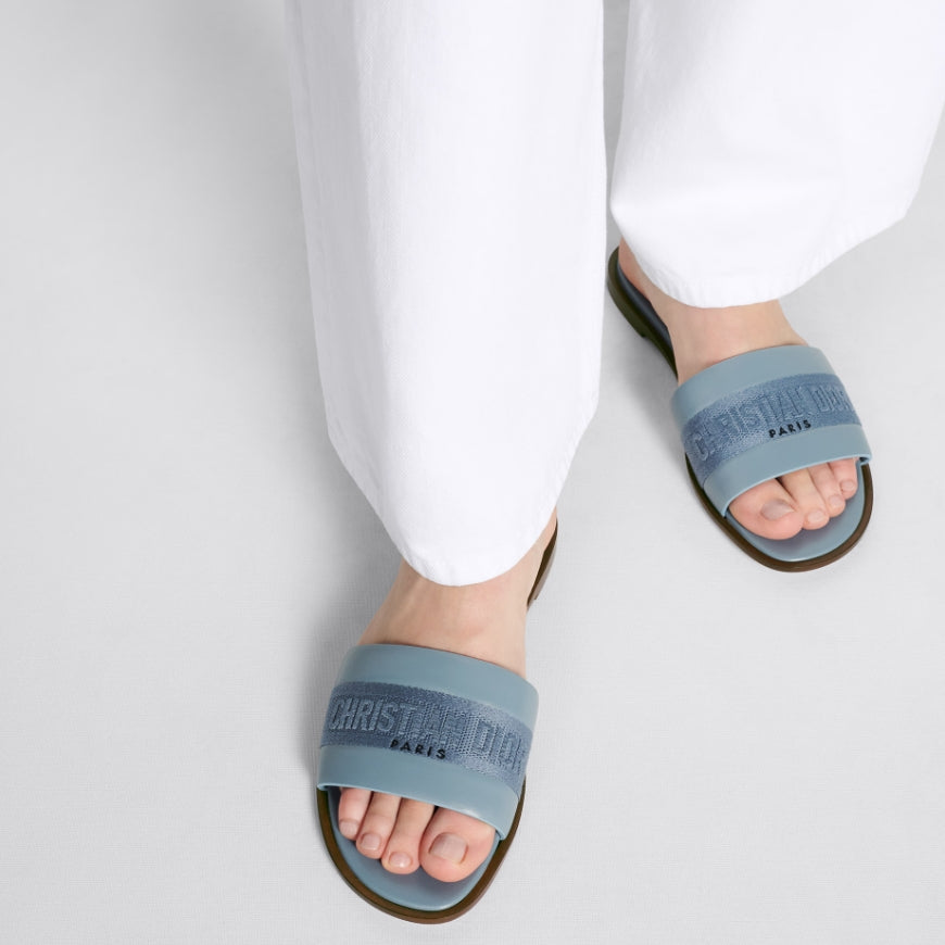 Dior Solid Colors Calfskin and Embroidered Cotton Slippers – slippers product image 20