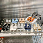 Dior Solid Colors Calfskin and Embroidered Cotton Slippers – slippers product image 21