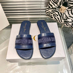 Dior Solid Colors Calfskin and Embroidered Cotton Slippers – slippers product image 9