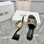 Dior Straw Embroidery Heeled Sandals – sandals product image 11