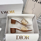 Dior Straw Embroidery Heeled Sandals – sandals product image 12