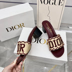 Dior Straw Embroidery Heeled Sandals – sandals product image 5
