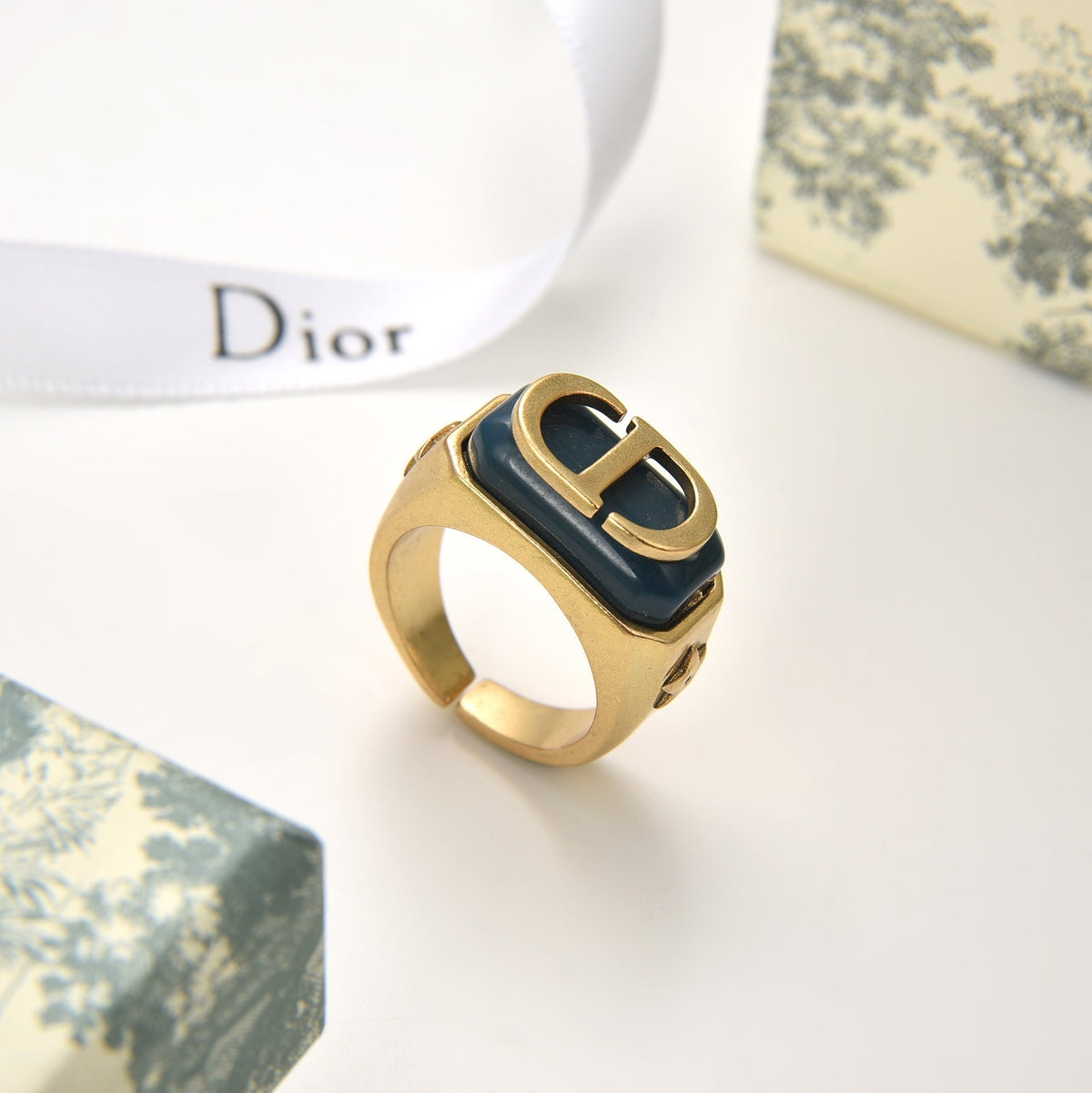 Dior Vintage Simple Letter Open Ring – Luxury Designer Jewelry – product image 1