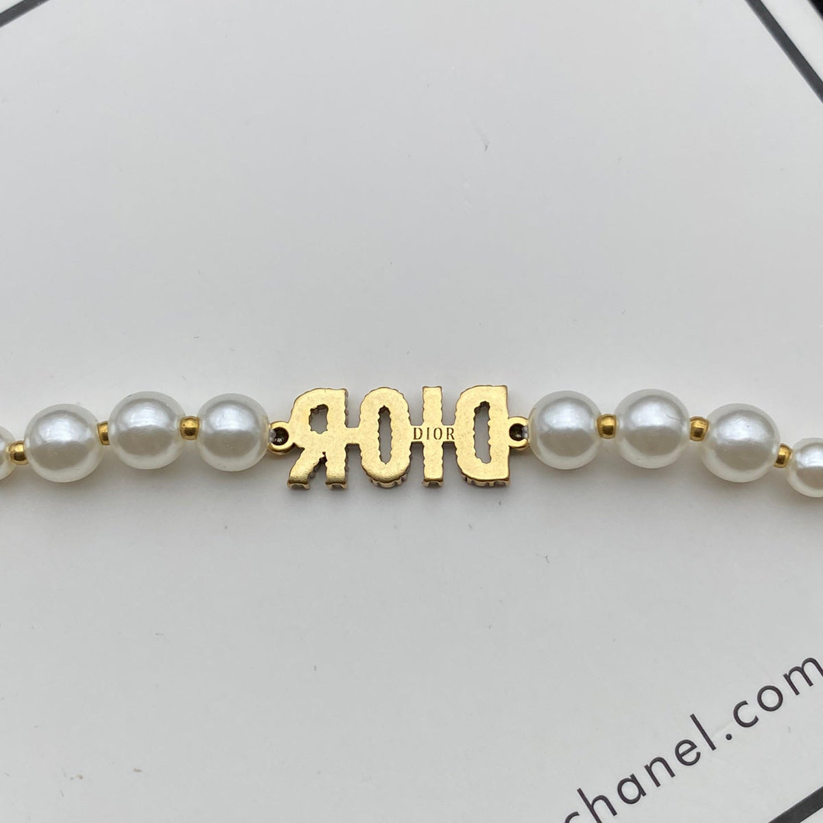 Dior Zircon Alphabet Pearl Bracelet – Luxury Jewelry – product image 3