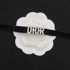 Dior Zircon Letter Velvet Choker Necklace – Luxury Designer Jewelry – product image 3