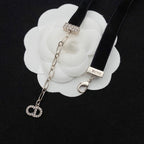 Dior Zircon Letter Velvet Choker Necklace – Luxury Designer Jewelry – product image 4