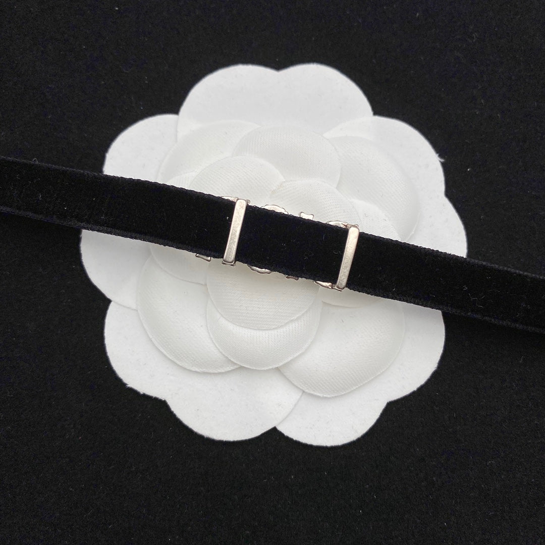 Dior Zircon Letter Velvet Choker Necklace – Luxury Designer Jewelry – product image 5