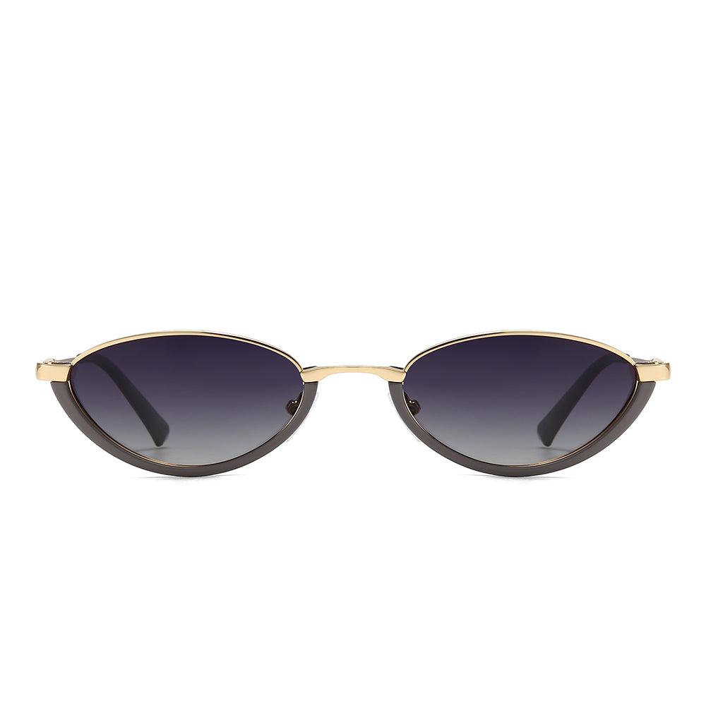 Dollger Semi-Rimless Oval Black Frame Sunglasses for Unisex – product image 6