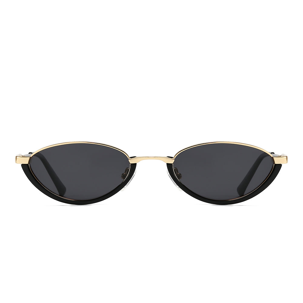 Dollger Semi-Rimless Oval Black Frame Sunglasses for Unisex – product image 7